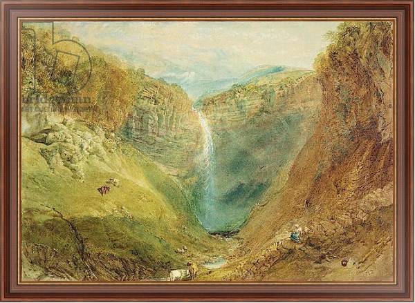 Постер Hardraw Fall, Yorkshire, c.1820 с типом исполнения На холсте в раме в багетной раме 35-M719P-83