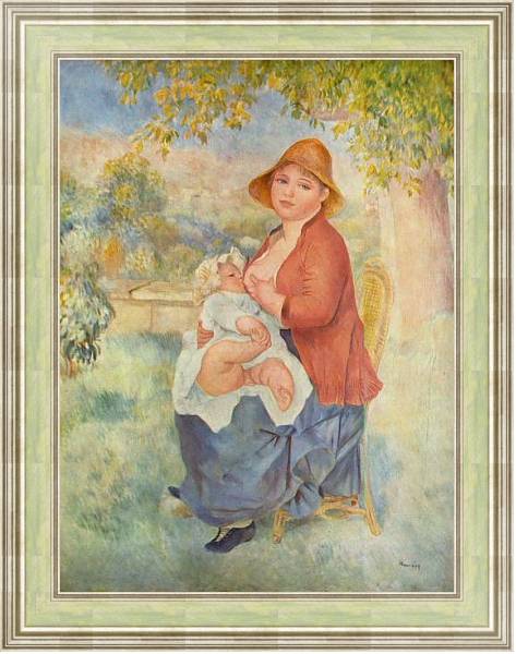 Постер Дитя у груди (Материнство) с типом исполнения На холсте в раме в багетной раме NA053.0.113