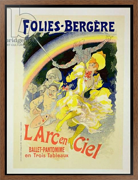 Постер Reproduction of a poster advertising 'The Rainbow', a ballet-pantomime presented by the Folies-Bergere, 1893 с типом исполнения На холсте в раме в багетной раме 1727.4310