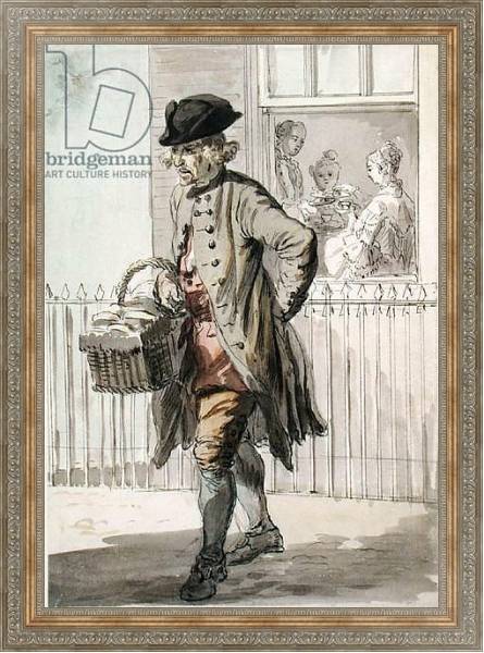 Постер London Cries: A Muffin Man, c.1759 с типом исполнения На холсте в раме в багетной раме 484.M48.310