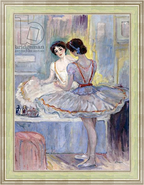Постер Miss Zambelli in her Dressing Room; Mademoiselle Zambelli dans sa Loge, 1912 с типом исполнения На холсте в раме в багетной раме NA053.0.113