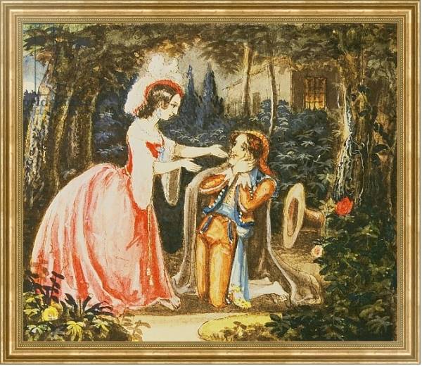Постер Count Almaviva kneels before his wife in contrition с типом исполнения На холсте в раме в багетной раме NA033.1.051