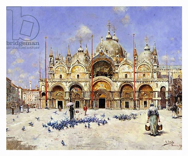 Постер San Marco, Venice, 1883 с типом исполнения На холсте в раме в багетной раме 221-03