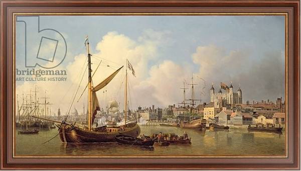 Постер The Thames and the Tower of London supposedly on the King's Birthday, 1771 с типом исполнения На холсте в раме в багетной раме 35-M719P-83