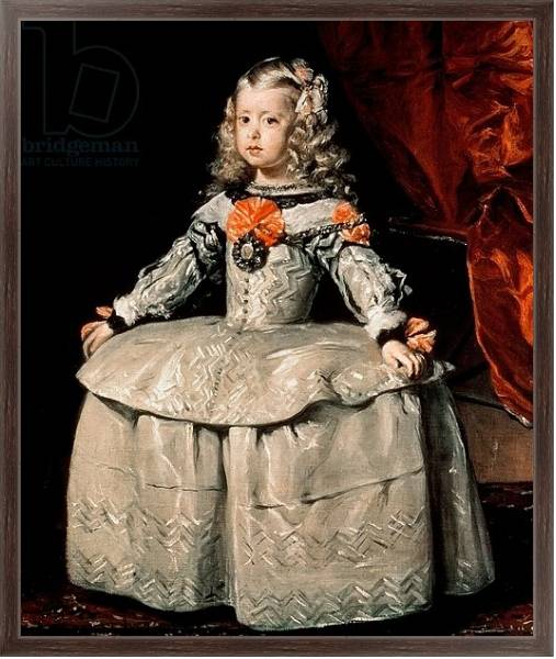 Постер Portrait of the Infanta Margarita Aged Five, 1656 с типом исполнения На холсте в раме в багетной раме 221-02