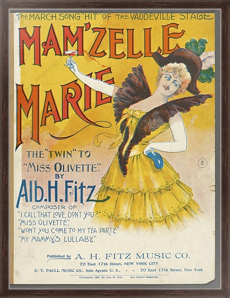 Постер Mamzelle Marie с типом исполнения На холсте в раме в багетной раме 221-02
