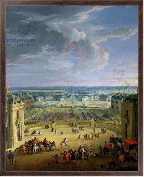 Постер Perspective View from the Chateau of Versailles of the Place d'Armes and the Stables, 1688 с типом исполнения На холсте в раме в багетной раме 221-02