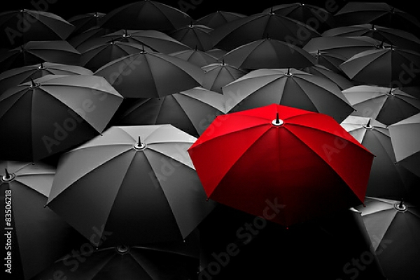 Постер Красный зонт 2 с типом исполнения На холсте без рамы
