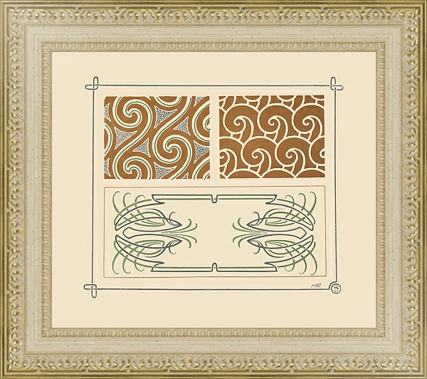 Постер Abstract design based on swirls. с типом исполнения Акварель в раме в багетной раме 484.M48.725
