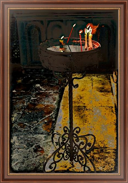 Постер Devotional Candles; from the series Church of the Holy Sepulchre, 2016 с типом исполнения На холсте в раме в багетной раме 35-M719P-83