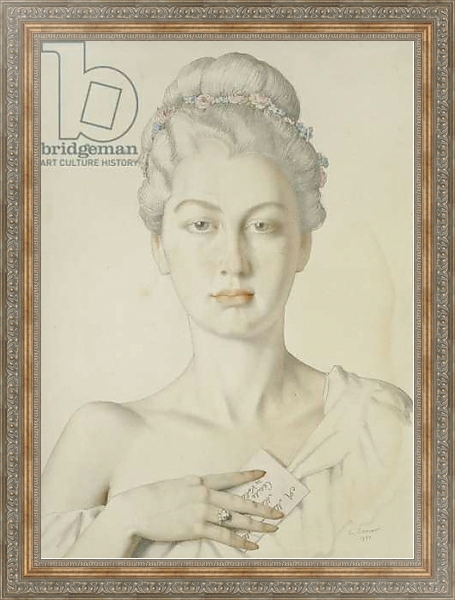Постер Imaginary Portrait of Cécile de Volanges in Choderlos de Laclos's 'Liaisons dangereuses', 1934 с типом исполнения На холсте в раме в багетной раме 484.M48.310