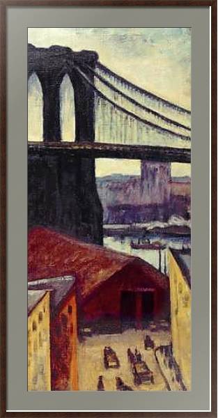 Постер View of Brooklyn Bridge с типом исполнения Под стеклом в багетной раме 221-01