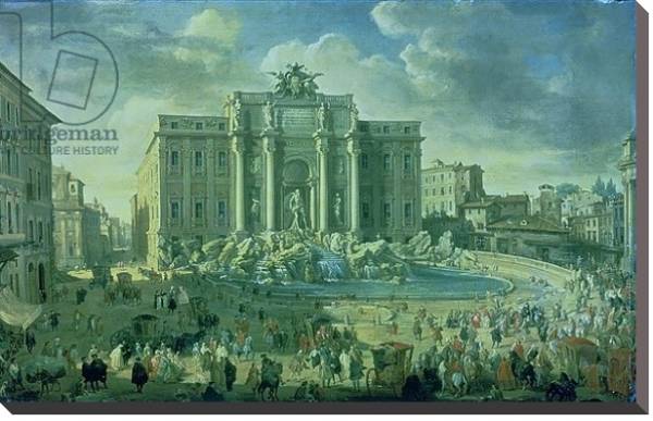Постер The Trevi Fountain in Rome, 1753-56 с типом исполнения На холсте без рамы