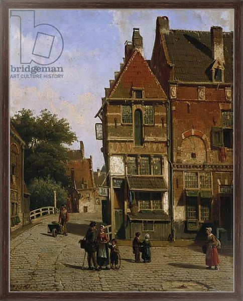 Постер A Dutch Street Scene с типом исполнения На холсте в раме в багетной раме 221-02