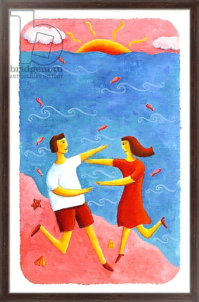 Постер Couple Embracing on Beach, 2003 с типом исполнения На холсте в раме в багетной раме 221-02