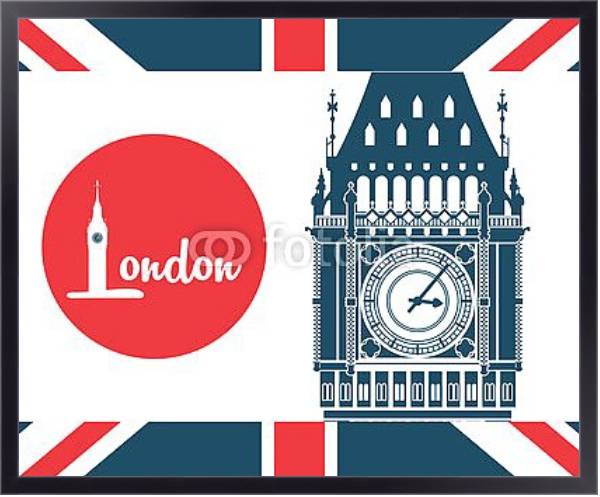 Постер Лондон 14 с типом исполнения На холсте в раме в багетной раме 221-01