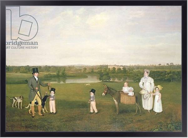 Постер William Hetton Cooke with his Wife and Children at Worleston Rookery, Chester с типом исполнения На холсте в раме в багетной раме 221-01