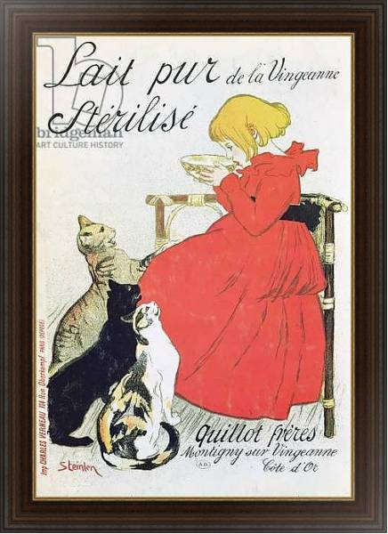Постер Poster advertising 'Pure Sterilised Milk from La Vingeanne' с типом исполнения На холсте в раме в багетной раме 1.023.151