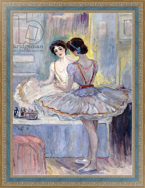 Постер Miss Zambelli in her Dressing Room; Mademoiselle Zambelli dans sa Loge, 1912 с типом исполнения На холсте в раме в багетной раме 484.M48.685