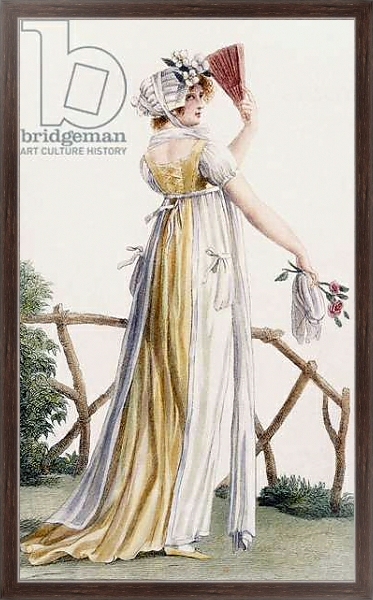 Постер A country style ladies dress, illustration from 'Journal des Dames et des Modes', 1799 с типом исполнения На холсте в раме в багетной раме 221-02