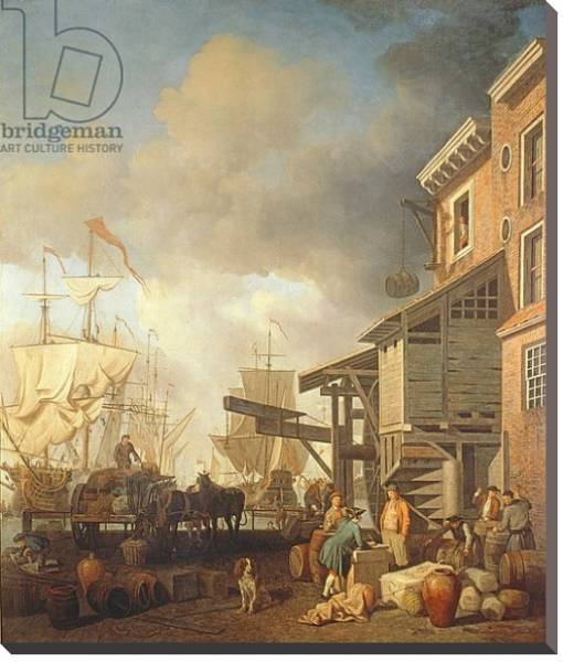 Постер A Thames Wharf, c.1750's с типом исполнения На холсте без рамы