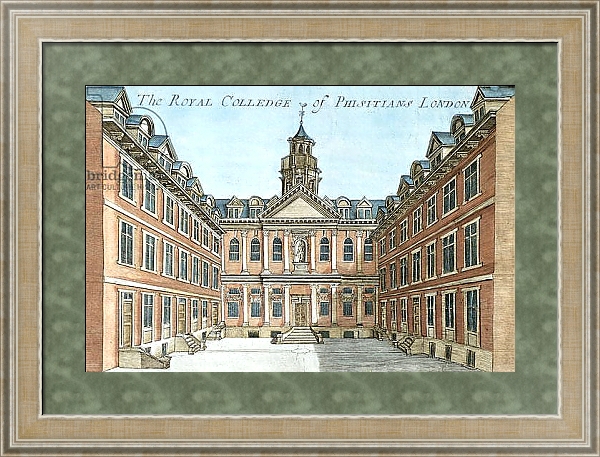 Постер The Royal College of Physicians, c.1700 с типом исполнения Акварель в раме в багетной раме 485.M40.584