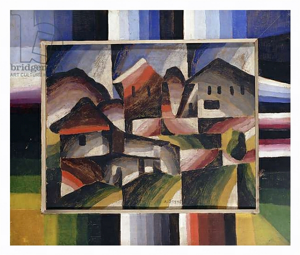 Постер House in the Landscape; Hauser in Landschaft, c.1920 с типом исполнения На холсте в раме в багетной раме 221-03