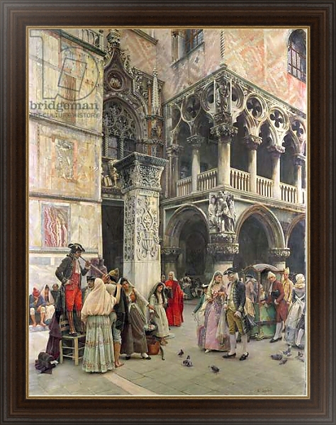 Постер In the Piazzetta, Eighteenth Century, 1859-92 с типом исполнения На холсте в раме в багетной раме 1.023.151