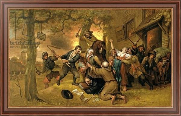 Постер Peasants and Soldiers Outside a Tavern - An Allegory of the Rape of the Netherlands с типом исполнения На холсте в раме в багетной раме 35-M719P-83