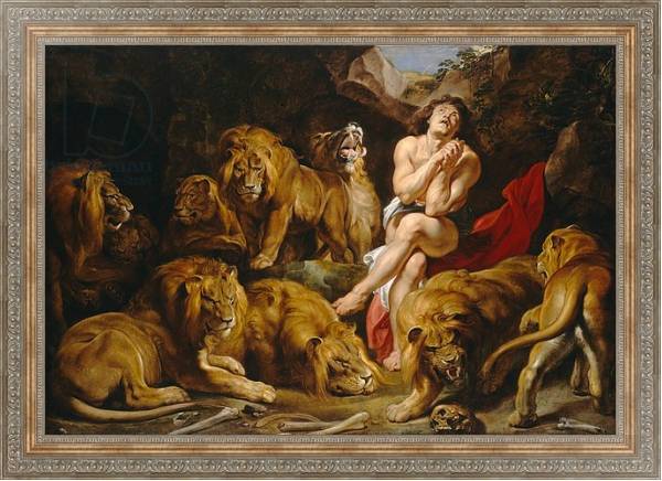Постер Daniel and the Lions Den, c.1615 с типом исполнения На холсте в раме в багетной раме 484.M48.310