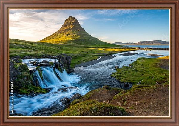 Постер Исландия. Kirkjufell, Snaefellsnes peninsula с типом исполнения На холсте в раме в багетной раме 35-M719P-83