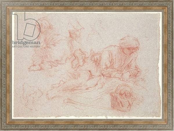 Постер Study of a reclining man с типом исполнения На холсте в раме в багетной раме 484.M48.310