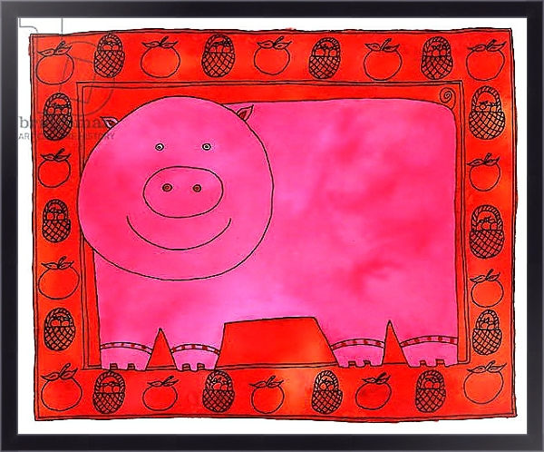 Постер Pig and Apples, 2003 с типом исполнения На холсте в раме в багетной раме 221-01