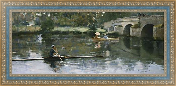 Постер The Bridge at Grez, 1883 с типом исполнения На холсте в раме в багетной раме 484.M48.685