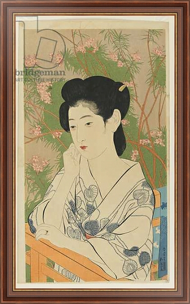 Постер Hot Spring Hotel Taisho era, July 1920 с типом исполнения На холсте в раме в багетной раме 35-M719P-83