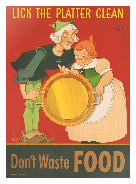 Постер Don’t waste food, lick the platter clean с типом исполнения На холсте в раме в багетной раме 221-03