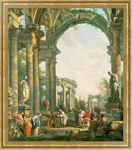 Постер Classical ruins, 18th century с типом исполнения На холсте в раме в багетной раме NA033.1.051