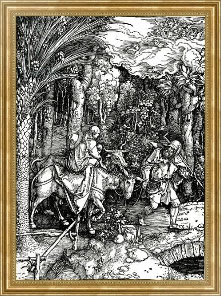 Постер The Flight into Egypt, from the 'Life of the Virgin' series, published in 1511 с типом исполнения На холсте в раме в багетной раме NA033.1.051