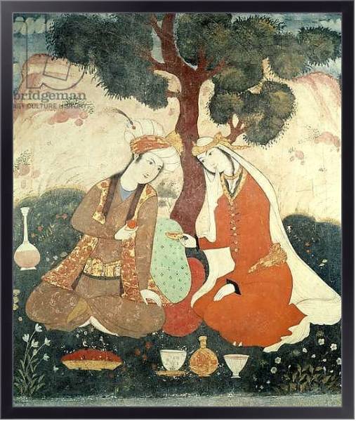 Постер Scene galante from the era of Shah Abbas I, 1585-1627 с типом исполнения На холсте в раме в багетной раме 221-01