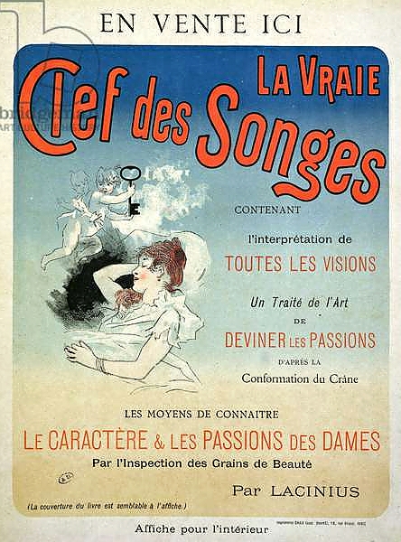 Постер Poster advertising the book 'La Vraie Clef des Songes' by Lacinius, 1892 с типом исполнения На холсте без рамы