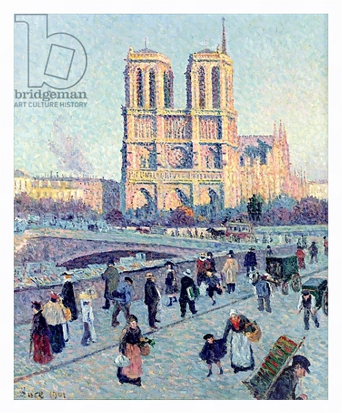 Постер Le Quai St. Michel and Notre Dame, 1901 с типом исполнения На холсте в раме в багетной раме 221-03
