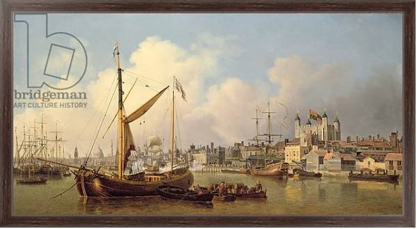 Постер The Thames and the Tower of London supposedly on the King's Birthday, 1771 с типом исполнения На холсте в раме в багетной раме 221-02