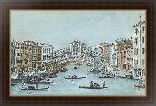 Постер The Rialto Bridge с типом исполнения На холсте в раме в багетной раме 1.023.151