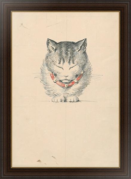 Постер Cat with collar с типом исполнения На холсте в раме в багетной раме 1.023.151