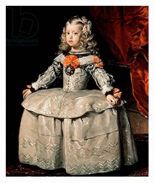 Постер Portrait of the Infanta Margarita Aged Five, 1656 с типом исполнения На холсте в раме в багетной раме 221-03