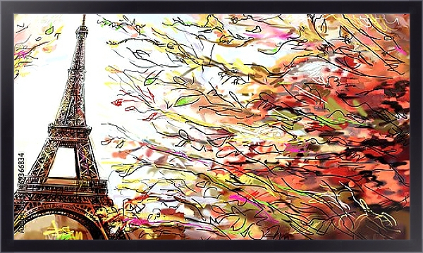Постер Французские зарисовки #74 с типом исполнения На холсте в раме в багетной раме 221-01