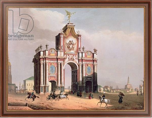 Постер The Red Gate in Moscow, printed by Lemercier, Paris, 1840s с типом исполнения На холсте в раме в багетной раме 35-M719P-83