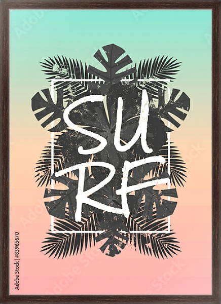 Постер Surf с типом исполнения На холсте в раме в багетной раме 221-02