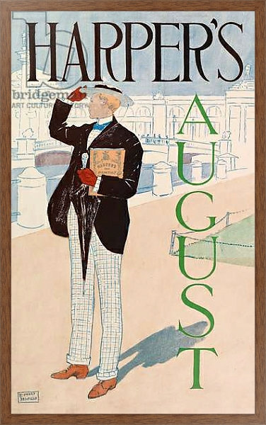 Постер Poster advertising Harper's New Monthly Magazine, August 1893 с типом исполнения На холсте в раме в багетной раме 1727.4310