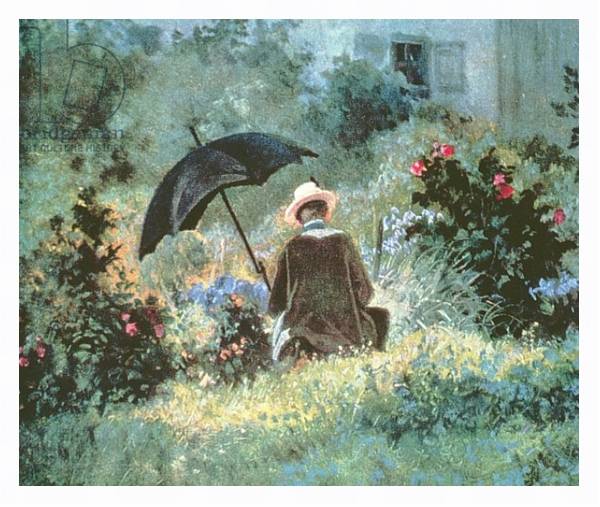 Постер Detail of a Gentleman reading in a garden с типом исполнения На холсте в раме в багетной раме 221-03